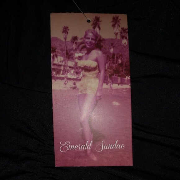 NWT Emerald Sundae Ladies Size Medium Black Ruched Sleeveless Party Dress - Picture 5 of 7